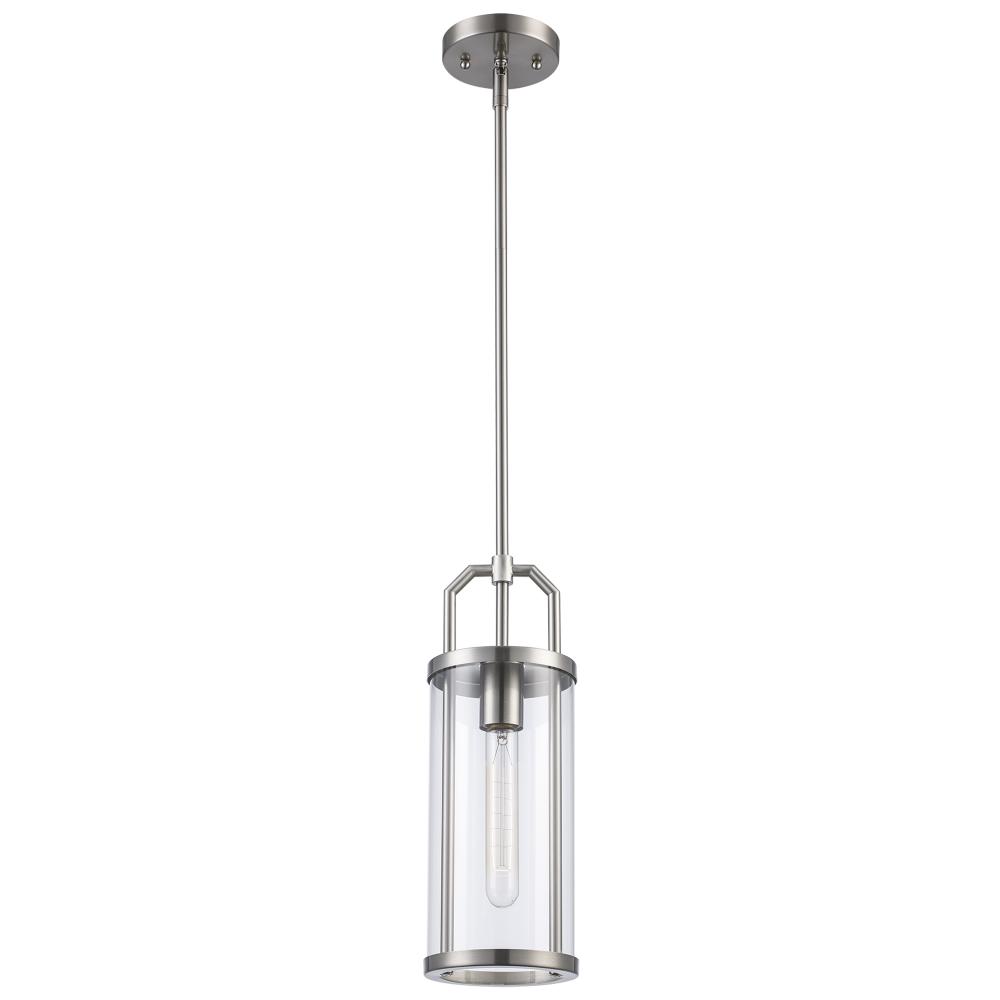 1LT PENDANT-CYLINDER GLASS-M-B